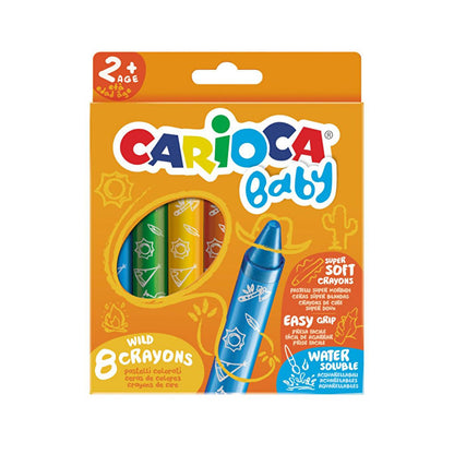 Peinture aux doigts Carioca pour tout-petits - Ensemble de 8 craies pastel, lavables, non toxiques, prise en main facile pour les enfants de 2 ans et plus