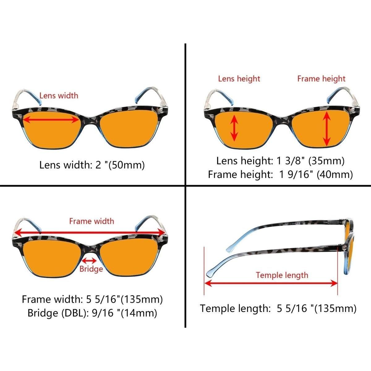 10 Pack Orange Lens Cat Eye Blue Light Blocking Reading Glasses DS9111 Eyeglasses Pasteur Pharmacy