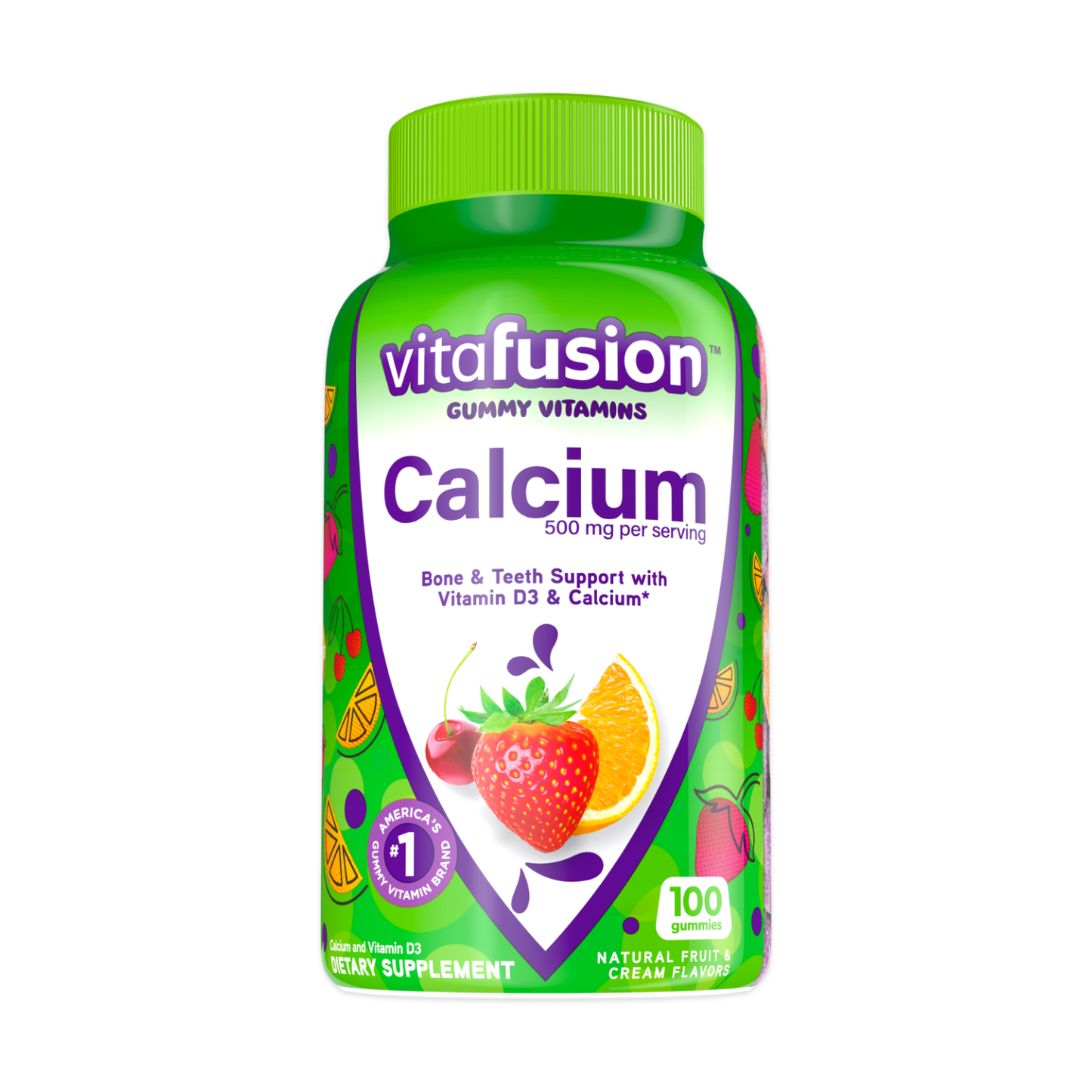 Vitafusion Gummy Vitamins Calcium Natural Fruit & Cream Flavors Dietary Supplement 100 ct Vitamins & Supplements Pasteur Pharmacy