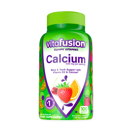 Vitafusion Gummy Vitamins Calcium Natural Fruit & Cream Flavors Dietary Supplement 100 ct Vitamins & Supplements Pasteur Pharmacy