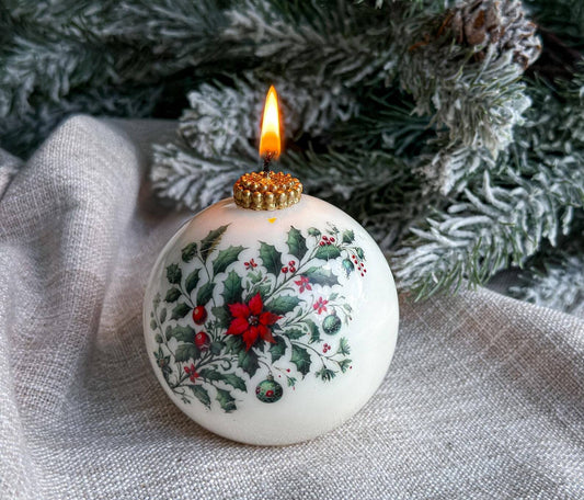 Christmas Candle: Holiday Decor Gift | Unique decor | Handmade Soy & Beeswax - 1 pc Christmas Decoration Fragrant Nest