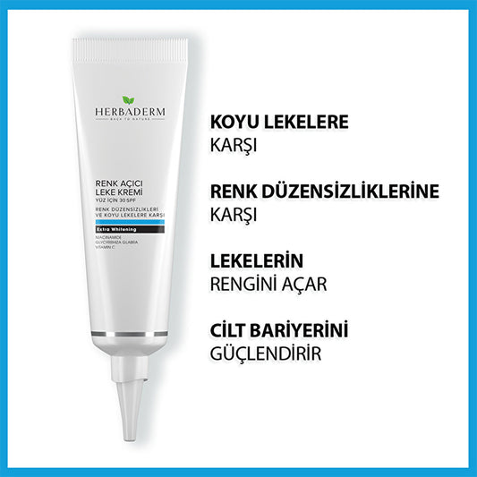 Crema despigmentante iluminadora Herbaderm - 55 ml | Tratamiento para manchas oscuras