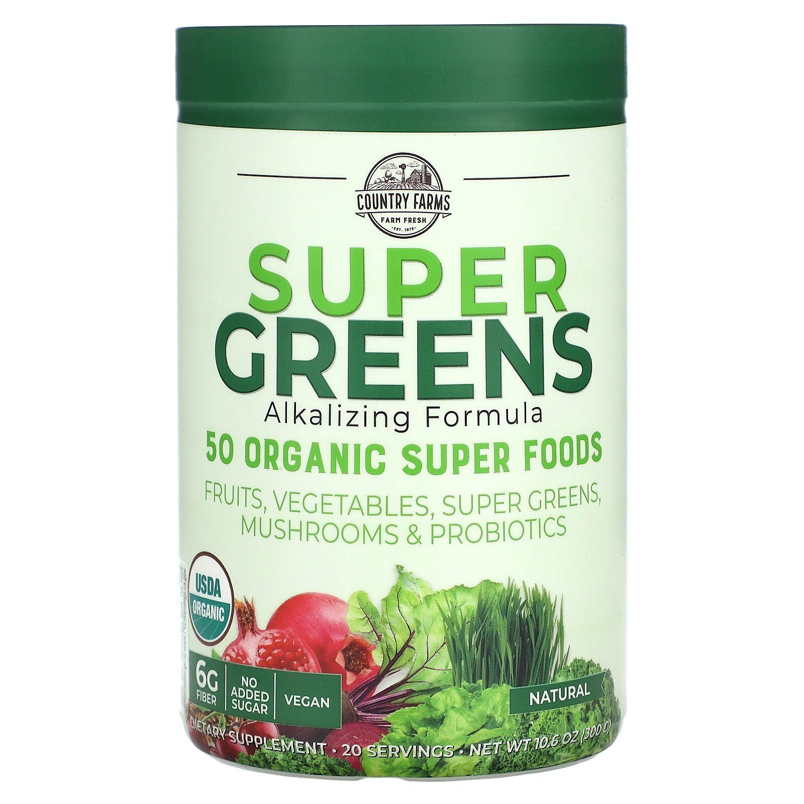 Country Farms Super Greens Drink Powder, Natural Flavor, 10.6 Oz Vitamins & Supplements Pasteur Pharmacy