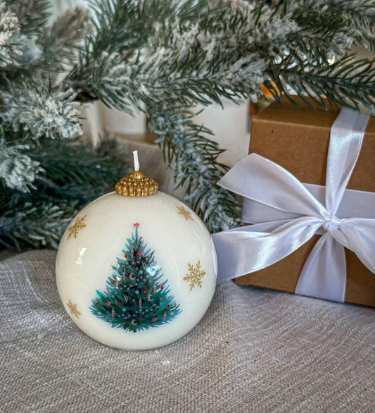 Christmas Round Tree Candle: Vintage style gift | Festive and unique Holiday Decor Christmas Decoration Fragrant Nest