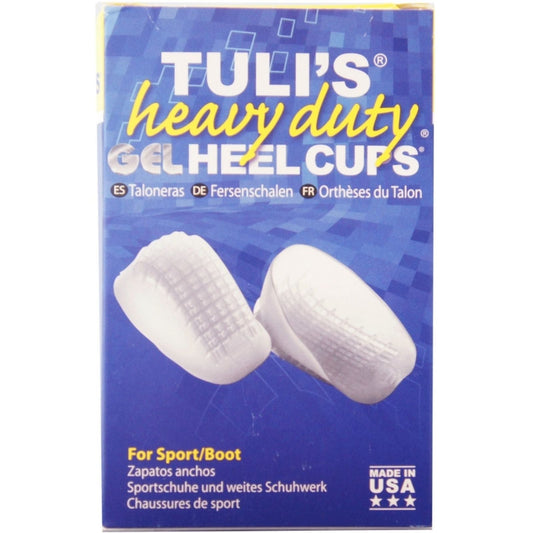 TuliS Gel Heel Cup Heavy Duty, Large Size, Over 175 Lbs, 1 Pair Gel Heel Pads Pasteur Pharmacy