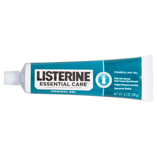 Listerine Essential Care Fluoride Gel Toothpaste, Powerful Mint - 4.2 oz Toothpaste Pasteur Pharmacy
