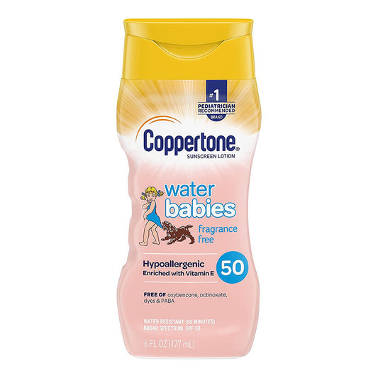 Coppertone Water Babies Sunscreen Pure & Simple Free Lotion Broad Spectrum SPF 50 Sunscreen Pasteur Pharmacy