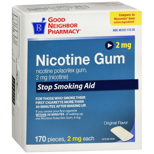 GNP Nicotine Gum 2mg, Original Flavor, 170 Pieces Medicine & Drugs Pasteur Pharmacy