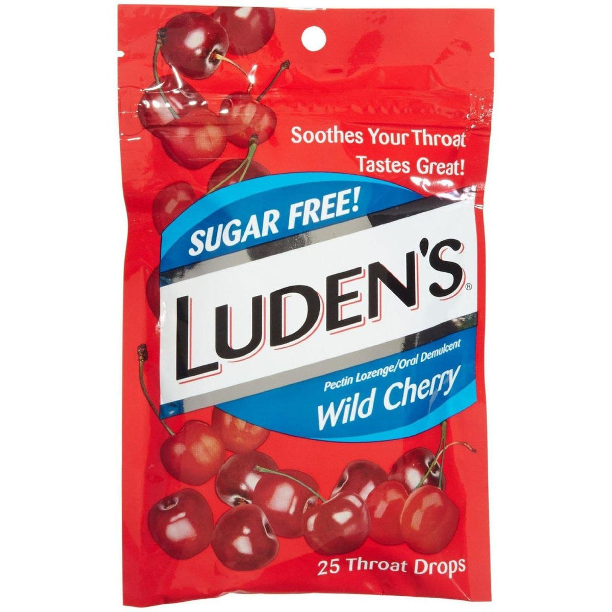 Pastillas para la tos sin azúcar de cereza silvestre Luden's® de 2.8 mg, paquete de 25 unidades