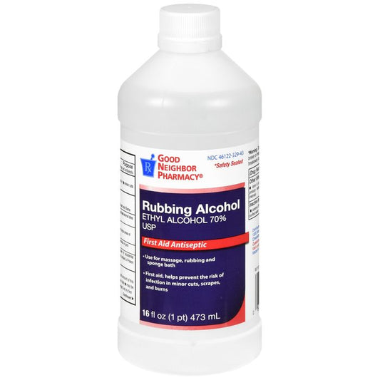 GNP 70% Ethyl Rubbing Alcohol USP First Aid Antiseptic & Topical Antimicrobial 16 fl oz First Aid Pasteur Pharmacy