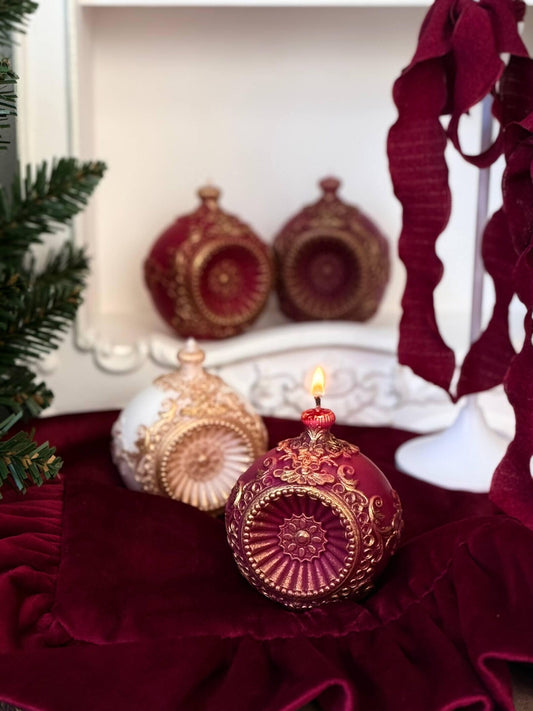 Renaissance Ornament Candle | Vintage Christmas Gift | Holiday Decor Ball Christmas Decoration Fragrant Nest