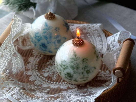 Vintage Toile Candle Gift: Elegant Floral Decor, Unscented - 1 pc unique candle Christmas Decoration Fragrant Nest