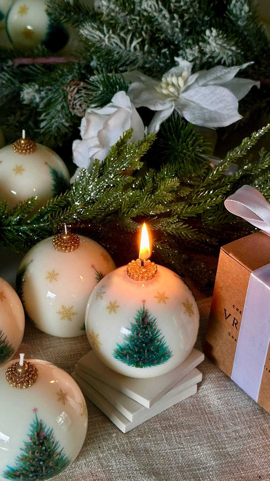 Christmas Candle with Tree: Vintage style gift | Festive and unique Holiday Decor Christmas Decoration Fragrant Nest