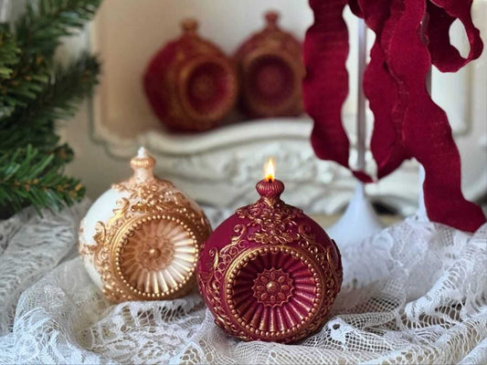 Renaissance Ornament Candle | Vintage Christmas Gift | Holiday Decor Ball | Versailles Inspired Candle Christmas Decoration Fragrant Nest