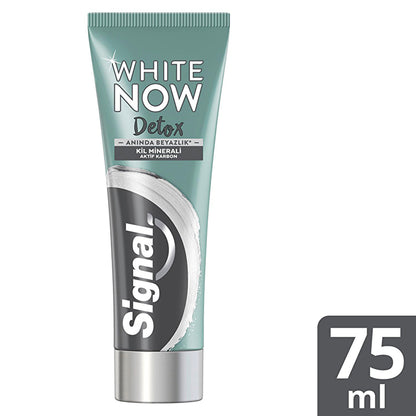 Pasta de dientes Signal White Now Detox con carbón activo 75ml - Efecto blanqueador