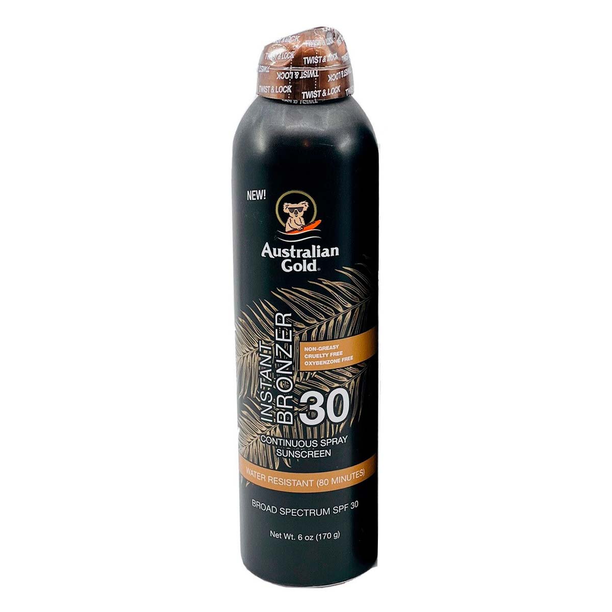 Australian Gold Broad Spectrum SPF 30 Instant Bronzer Sunscreen Continuous Spray 6 Oz Sunscreen Pasteur Pharmacy