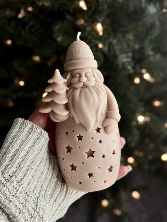 Santa Christmas Candle | Unique Soy Wax Santa | Holiday Winter Decor Gift Christmas Decoration Fragrant Nest