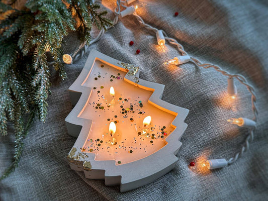 Rustic Christmas Tree Candle:Handmade Soy Wax Holiday Decor Christmas Decoration Fragrant Nest