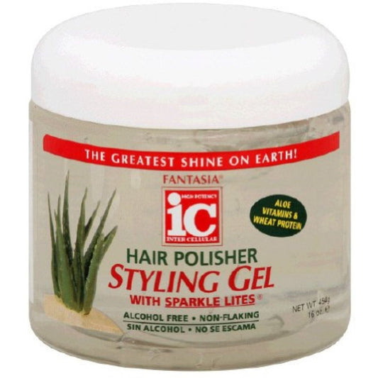 Fantasia IC Hair Polisher Styling Gel With Sparkle Lites - 16 Oz Hair Care Pasteur Pharmacy