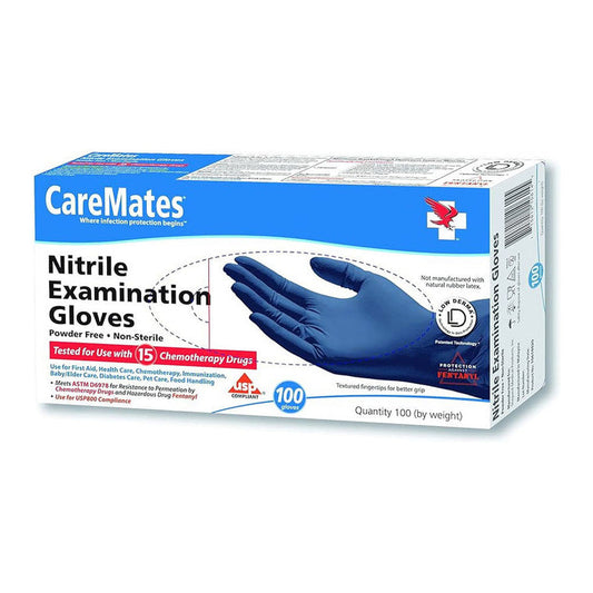CareMates™ Nitrile Exam Gloves - Berry Blue, Size Small (100 Count) Disposable Gloves Pasteur Pharmacy