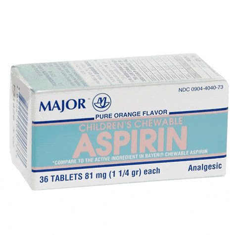 Aspirina masticable para niños Major® – 81 mg (36 unidades)