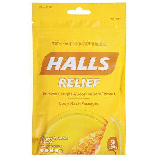 Halls Honey Lemon Flavor Cough & Throat Relief 30 Drops Throat Relief Pasteur Pharmacy