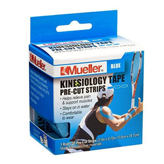 Mueller Sports Medicine Pre-Cut Kinesiology Tape Blue Exercise & Fitness Pasteur Pharmacy