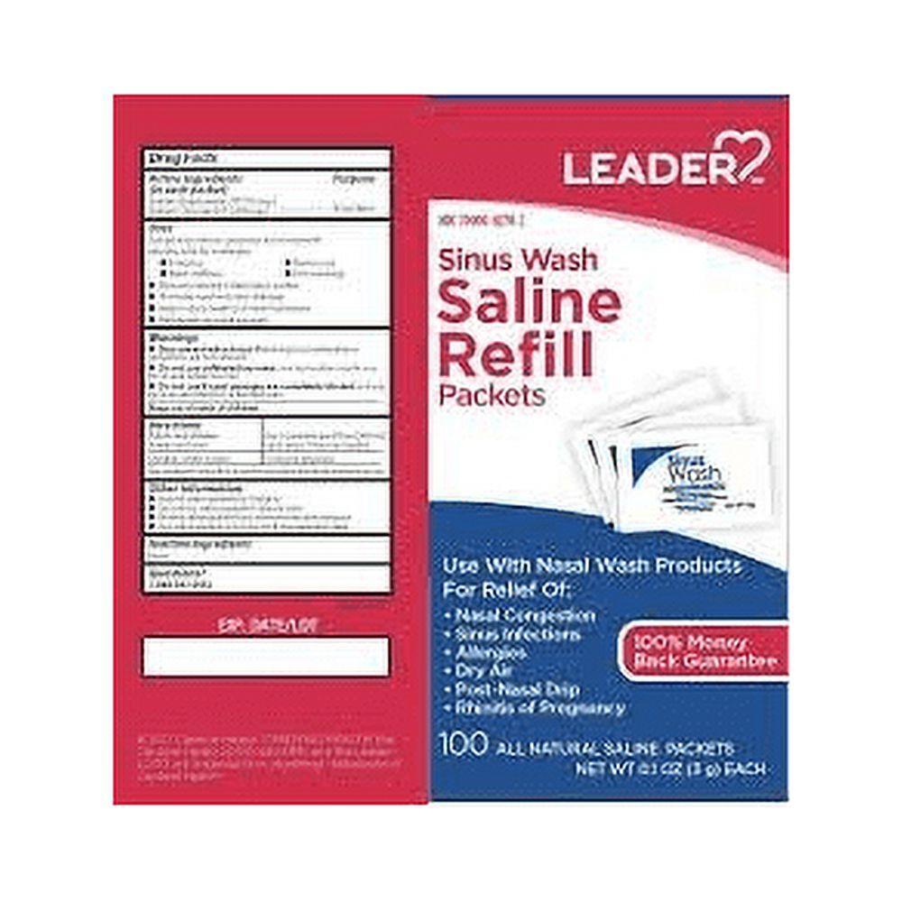 Leader Sinus Wash Saline Refill Packets - 100ct Medicine & Drugs Pasteur Pharmacy
