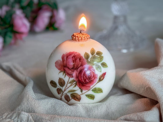 Vintage Floral Candle: Shabby Chic Decor, Fall Thanksgiving Gift | Valentine & Mother's Day Candle Christmas Decoration Fragrant Nest