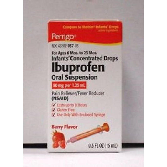 Perrigo Infant Ibuprofen Drops 50mg/1.25ml Berry 0.5oz Medicine & Drugs Pasteur Pharmacy