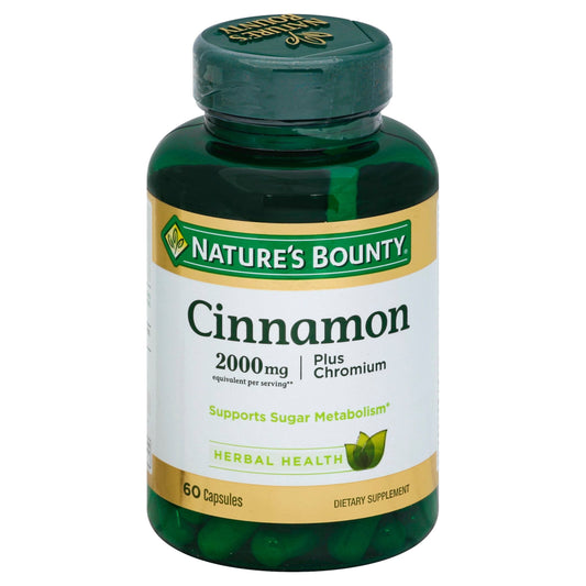 Nature's Bounty® Cinnamon 1000 mg Capsule, 60 EA (2000 mg per serving)