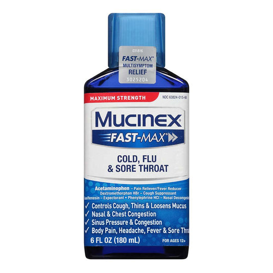 Mucinex Fast Max Maximum Strength Cold & Sore Throat Liquid - 6oz Health & Beauty Pasteur Pharmacy