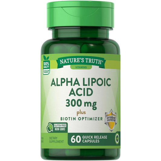 Nature's Truth Alpha Lipoic Acid, Plus Biotin Optimizer, 600 Mg, Quick Release Capsules Vitamins & Supplements Pasteur Pharmacy