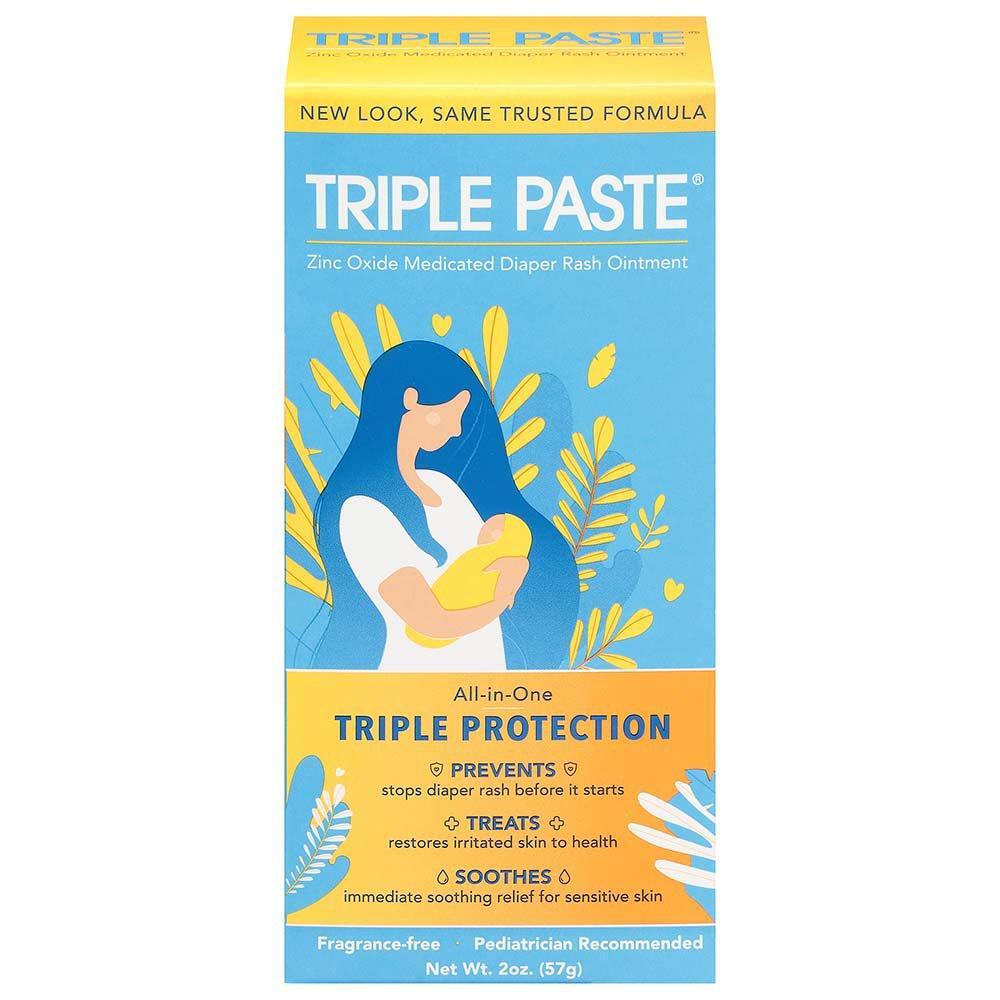 Triple Paste Diaper Rash Cream, Hypoallergenic Medicated Ointment For Babies - 2 Oz Baby & Toddler Pasteur Pharmacy