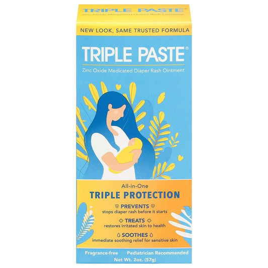 Triple Paste Diaper Rash Cream, Hypoallergenic Medicated Ointment For Babies - 2 Oz Baby & Toddler Pasteur Pharmacy