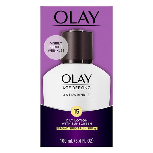 Olay Age Defying Anti-Wrinkle Day Face Lotion With Sunscreen SPF 15, 3.4 Fl Oz Face Cream Pasteur Pharmacy