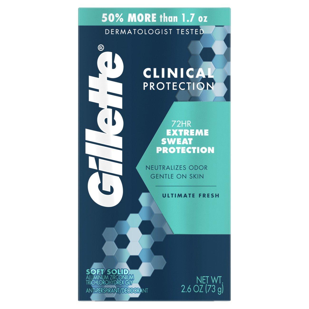 Gillette Antiperspirant Deodorant Clinical Fresh 72 Hr. 6.2 oz Deodorant Pasteur Pharmacy