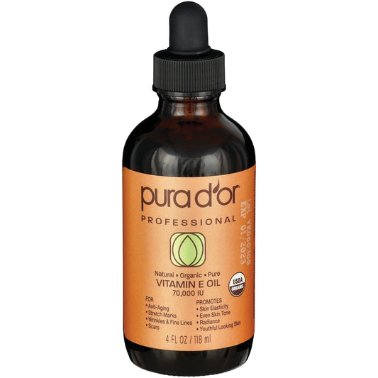 PURA D'OR® Professional Organic Vitamin E Oil Blend – 70,000 IU (4 oz) Skin Care Pasteur Pharmacy