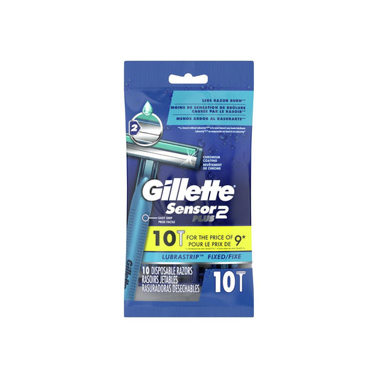 Gillette Sensor2 Plus Men's Disposable Razors - 10ct Razors & Razor Blades Pasteur Pharmacy