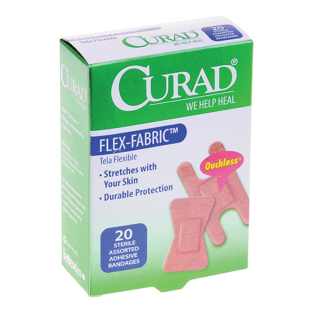Curad Flex-Fabric Fingertip & Knuckle Bandages, Heavy-Duty Protection – 20 Count Medical Tape & Bandages Pasteur Pharmacy
