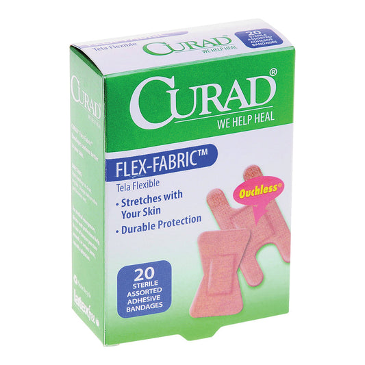 Curad Flex-Fabric Fingertip & Knuckle Bandages, Heavy-Duty Protection – 20 Count Medical Tape & Bandages Pasteur Pharmacy