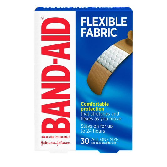 Band Aid All One Size Flexible Fabric Adhesive Bandages 30Ea Box First Aid Pasteur Pharmacy