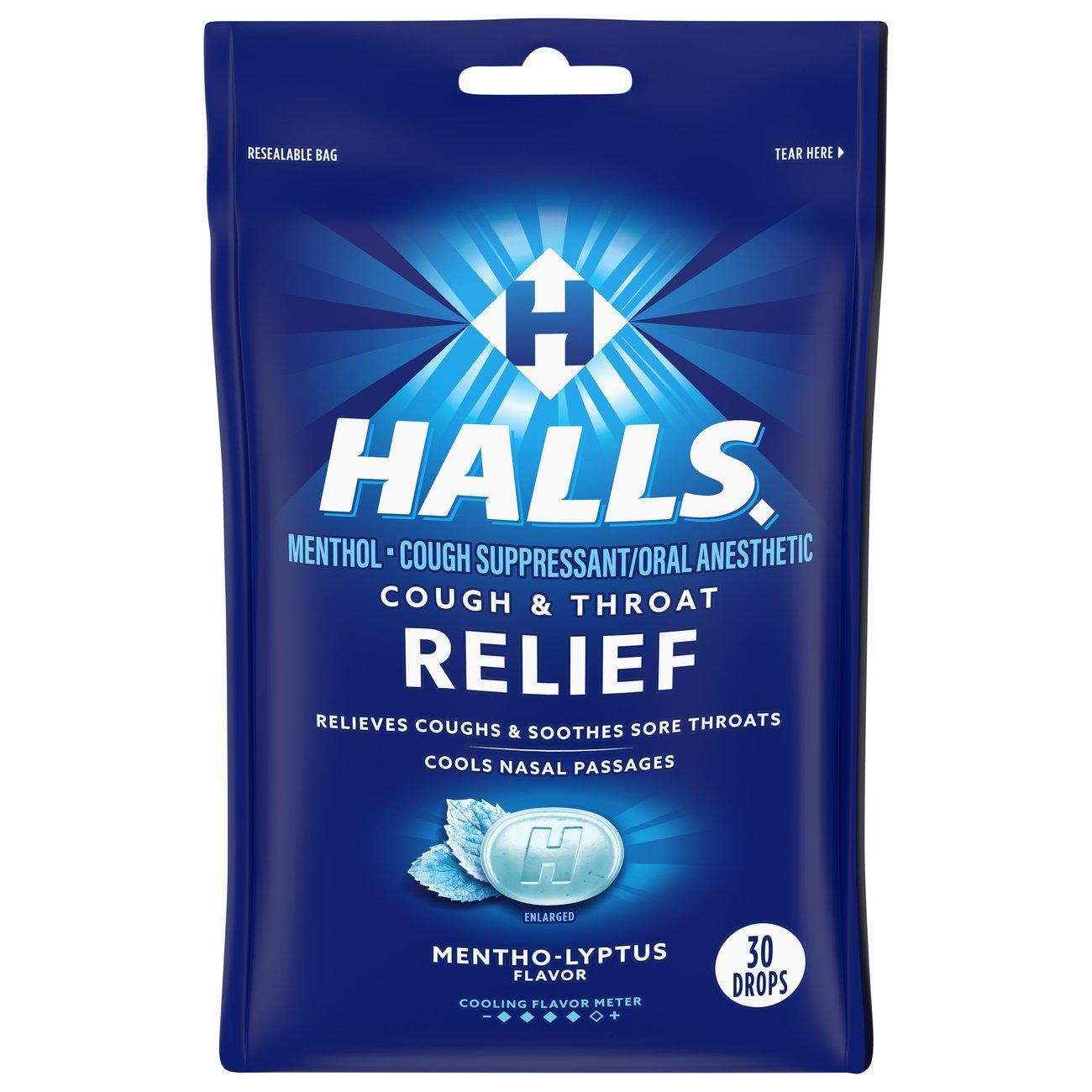 Halls Relief, Menthol, Cough Suppressant/Oral Anesthetic, Mentho-Lyptus Flavor, 30 Drops Health & Beauty Pasteur Pharmacy