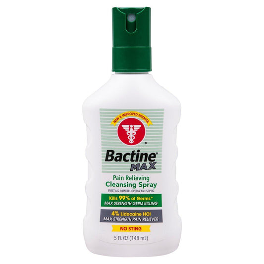 Bactine Max Cleansing Spray, Pain Relieving, 5 Fluid Ounce Personal Care Pasteur Pharmacy