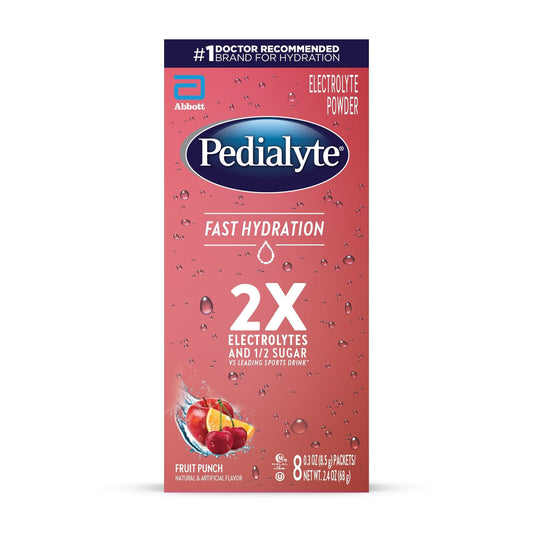 Pedialyte® Electrolyte Powder Packs – Fruit Punch Flavor Beverages Pasteur Pharmacy