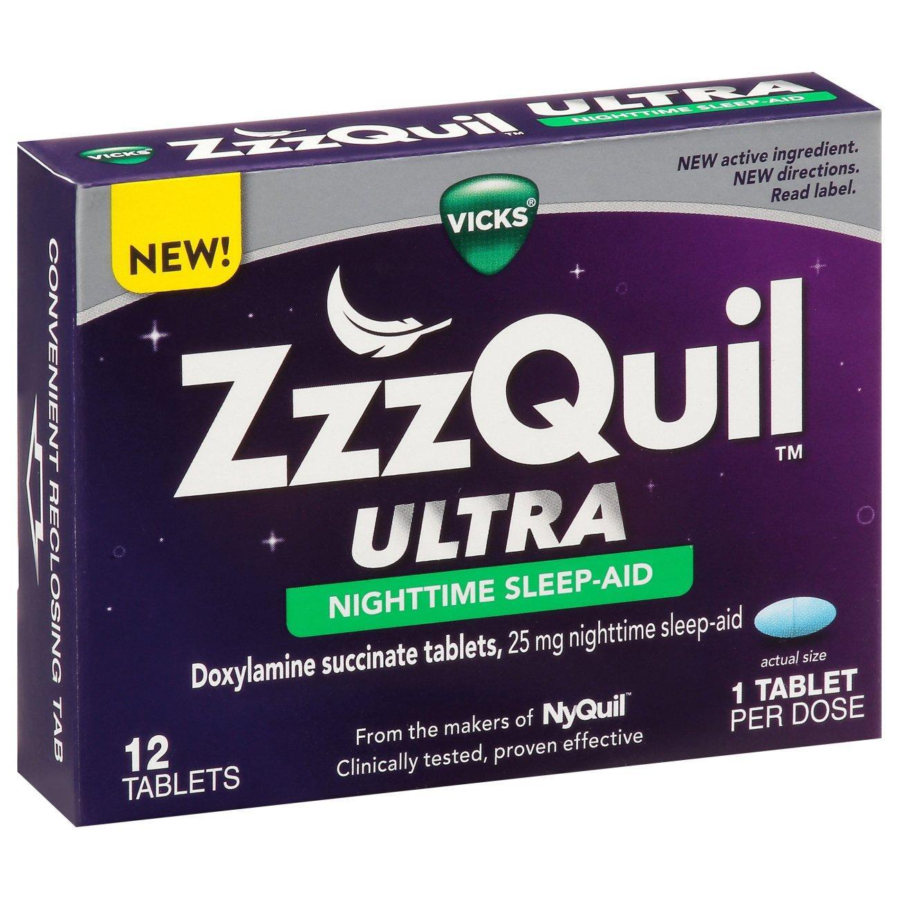 ZzzQuil Ultra 25 Mg Nighttime Sleep Aid 12 Tablets Health & Beauty Pasteur Pharmacy
