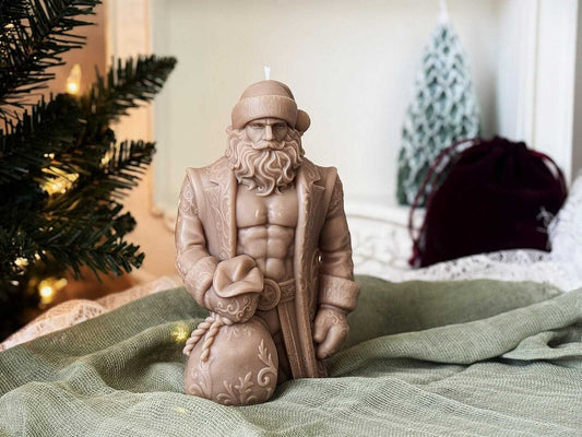 Funny Santa Candle | Muscular Santa Christmas Gift | Unique Holiday Decor for Him or Her | Funny Xmas Candle | Secret Santa Gift Christmas Decoration Fragrant Nest