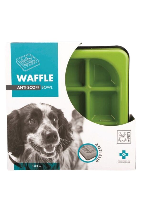 Comedero lento para mascotas M-Pets Waffle para una digestión saludable 1500ml