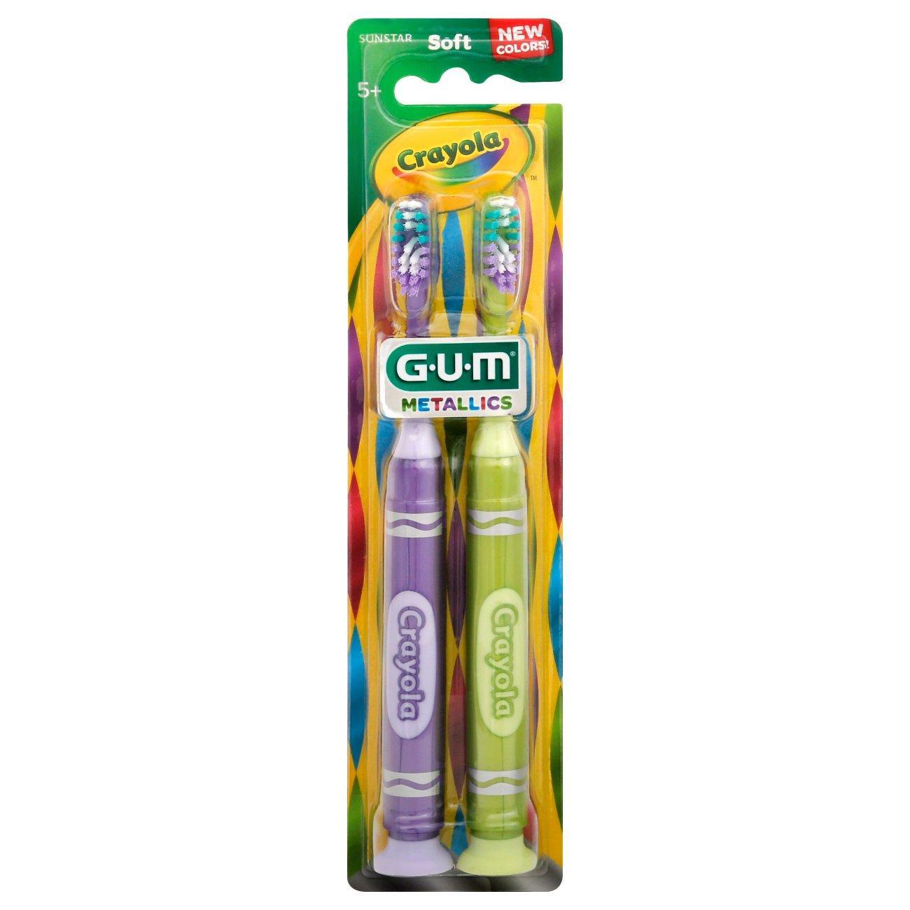 GUM Crayola Toothbrushes, Soft, Metallics Toothbrushes Pasteur Pharmacy