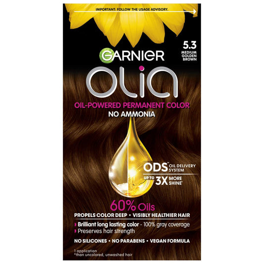 Olia Medium Golden Brown 5.3 No Ammonia Oil Powered Permanent Color 1Ea Hair Color Pasteur Pharmacy